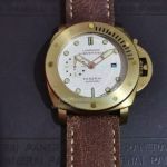 Panerai Luminor Submersible SS Panerai White Dial Gold Case Watch